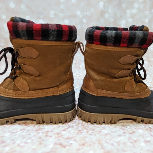 Storm by Cougar Claudia Duck Boot Thermolite Waterproof Suede Cognac Plaid Sz 8 - Picture 9 of 13